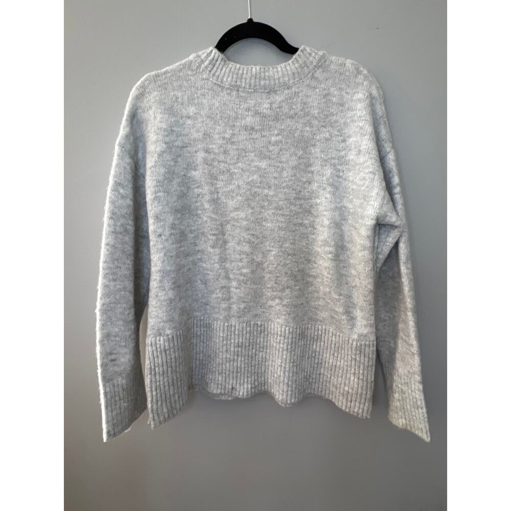 Marled Reunited Gray Knit Crewneck Sweater Large with buttons on sides - Picture 6 of 9